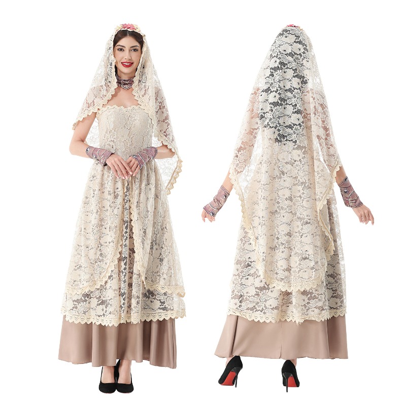 Lace Dress - فستان ماكسي نسائي كلاسيكي من الدانتيل