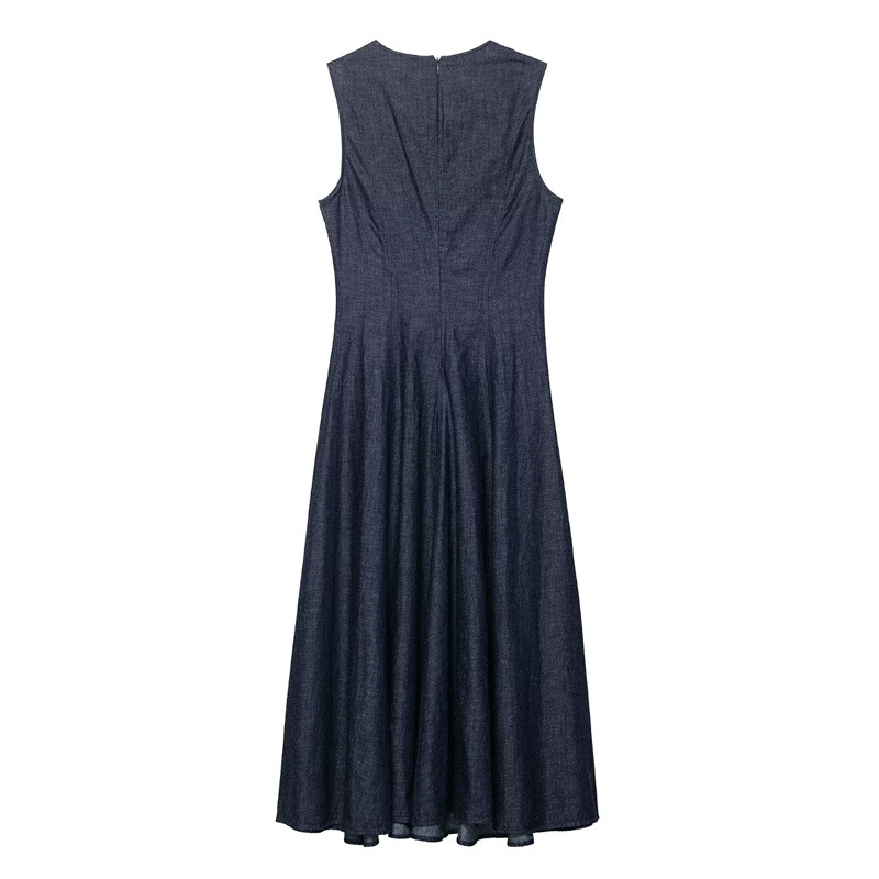 فستان متوسط الطول من قماش الدن - مراجعة Midi Dress وسعره
